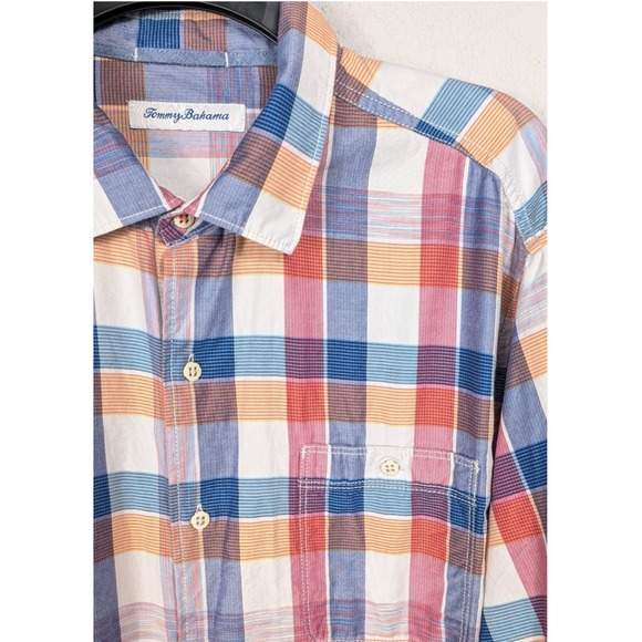 Tommy Bahama Other - Tommy Bahama Mens Plaid Long‎ Sleeve Shirt Size Large Cotton Tencel Blend